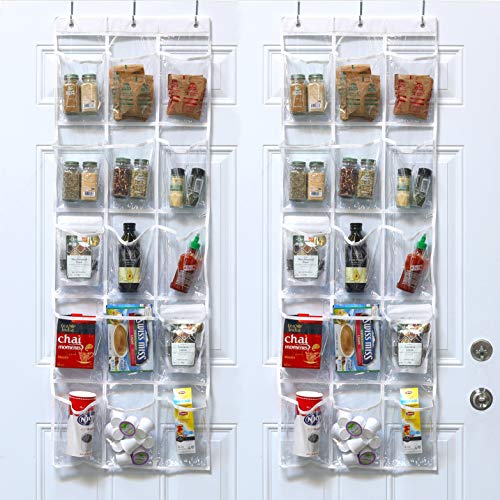 Simple Houseware 15 Pockets Clear Over the Door Pantry Organizer - Image 2