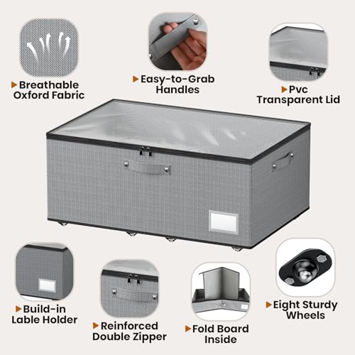 Dayacoco Under Bed Storage With Wheels,10in Underbed Storage - Image 4