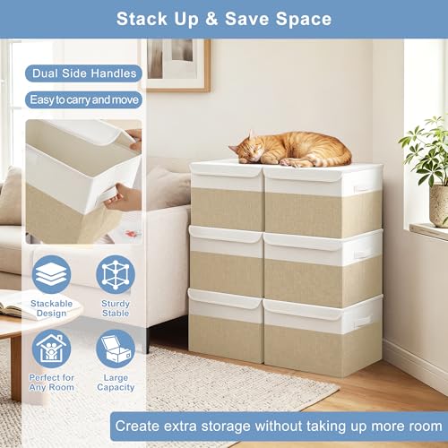 Bagnizer Large 22 Quart Linen Fabric Foldable Storag | All Products - Image 6