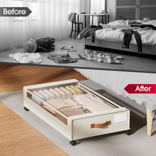 Yecaye 60L Under Bed Storage Containers with Wheels, 2 - Image 6