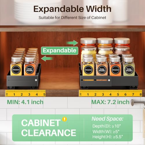 SNTD Pull Out Spice Rack Organizer for Inside Cabinets - Image 3