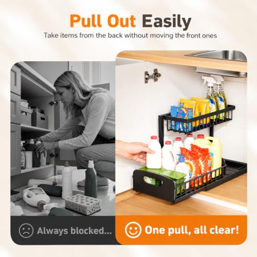 Under Kitchen Sink Organizer, Metal Pull Out Bathroom - Image 5
