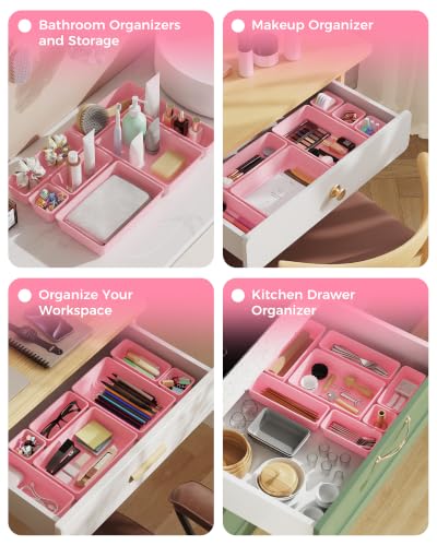 BiuLeon 25 PCS Plastic Drawer Organizers Set, 4-Sizes Vanity - Image 8