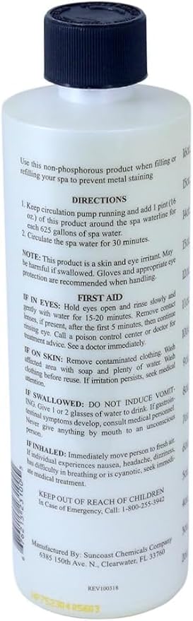 SpaChoice 1-Pint Premium Metal Free, Metal Gone for Spa Hot Tub, Made in USA