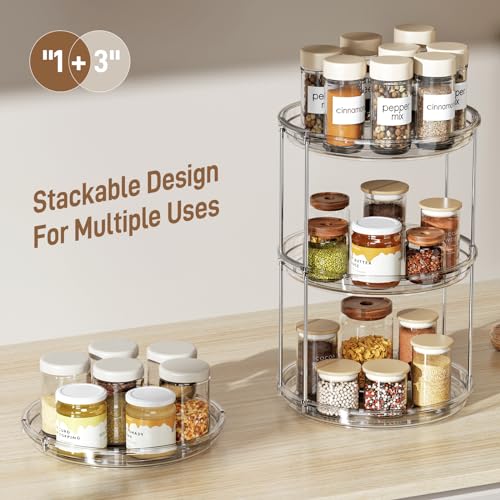 LAMU 2 Pack 2 Tier Lazy Susan Turntable Organizer 9.25'' Rotating - Image 4