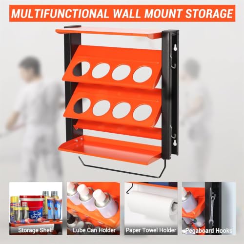 Spray Can Holder, Wall Mount Paint Bottle Organizer 8 Holes & 2 - Image 3