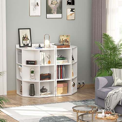 Aheaplus Corner Cabinet, Corner Storage with USB Ports - Image 3