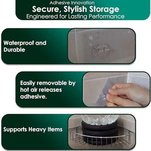 Shower Caddy Adhesive Replacement Sticker, Shower Adhesive Strip - Image 4