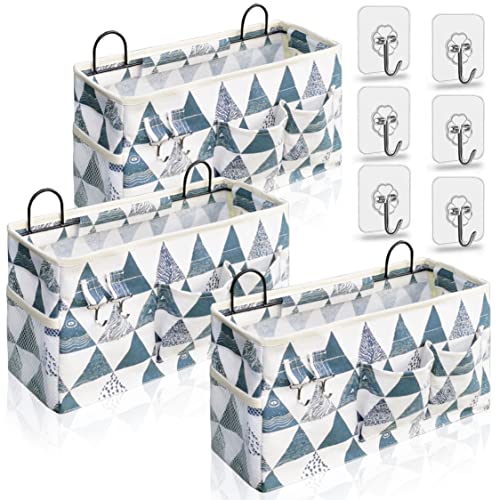 Kanrichu 3pcs Large Wall Hanging Organizer Bag, Linen - Image 2
