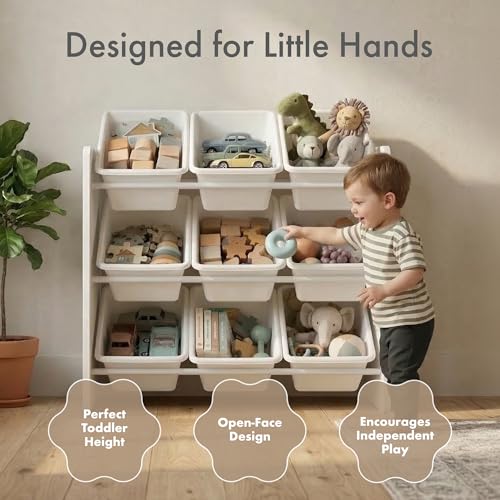 Humble Crew Kids Toy Organizer with 9 Bins, 3 Tier Storage - Image 4