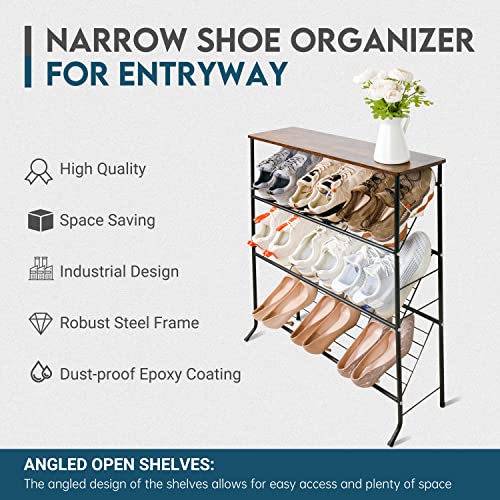 ZOES HOMEWARE Narrow Shoe Rack for Front Door Entran | All Products - Image 5