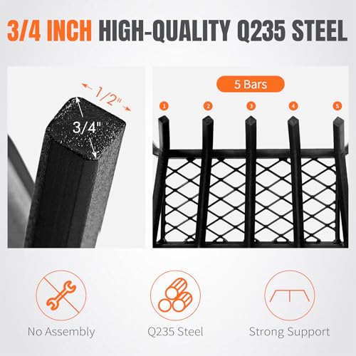 INNO STAGE 17 Inch Fireplace Grate with Ember Retainer - Image 6