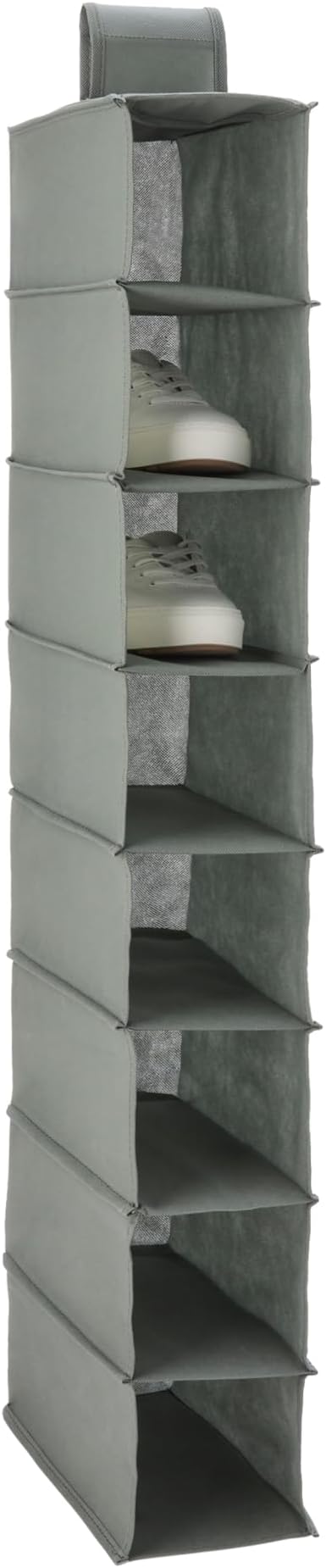 Amazon Basics 8-Tier Hanging Closet Shelf Shoe Organizer, 11.5 x 41 x 5.5 in, Dark Grey