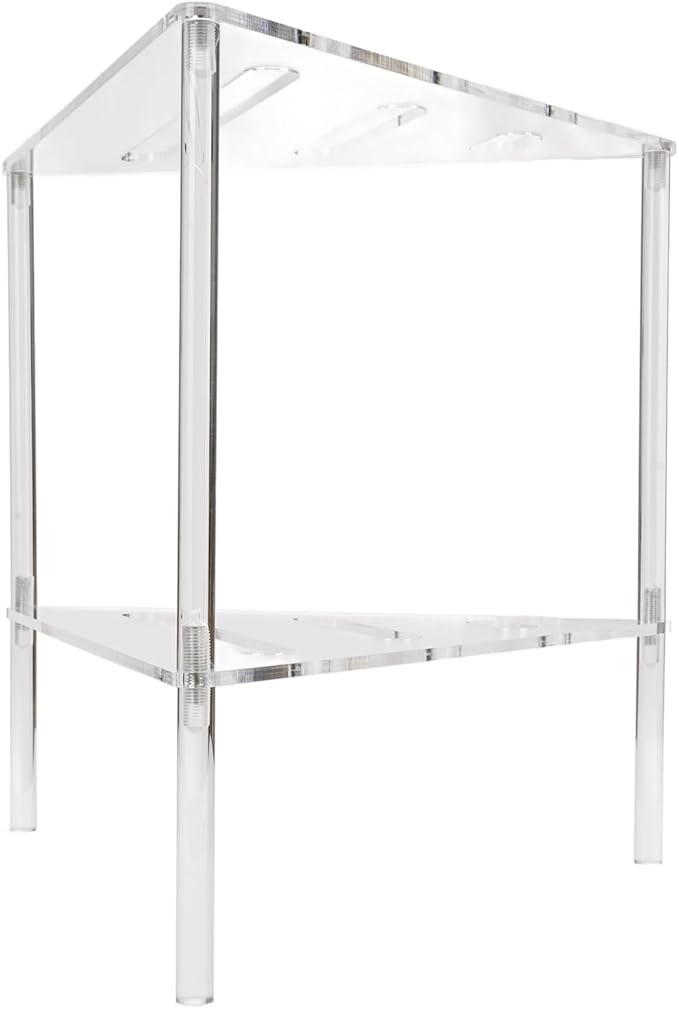2 Tier Acrylic Corner Shower Caddy, Floor Standing Organizer with Easy Installation, Stylish and Versatile, Transparent Acrylic Material, Suitable for Humid Environment