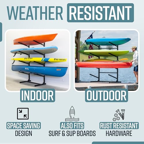 Teal Triangle Adjustable Freestanding Kayak Storage Rack - Image 5