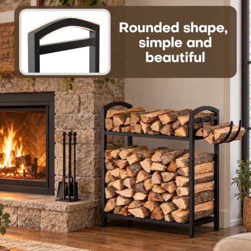 Homde Sturdy Firewood Rack Indoor: 23.8" Metal Fire Wood - Image 5