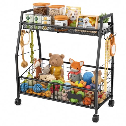 Pethiy Dog Toy Storage Rack, Metal Pet Supplies Organizer - Image 2