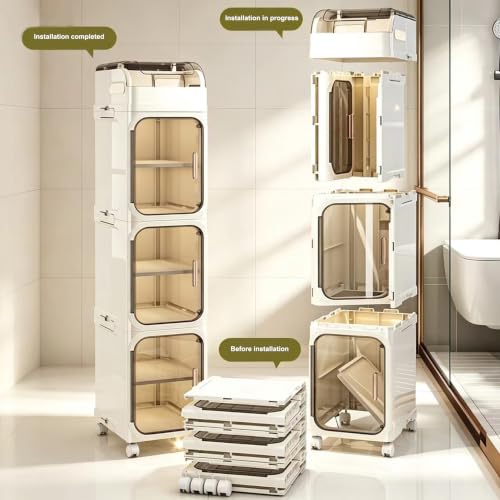 5-Tier Tall Narrow Storage Cabinet, slim bathroom Organizer - Image 4