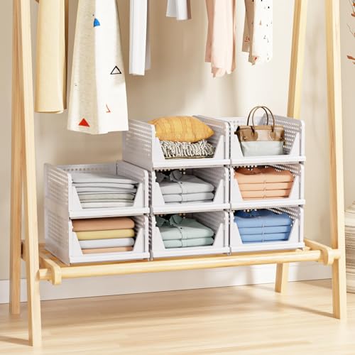 caktraie 5 Pack Stackable Closet Storage Basket - Image 6