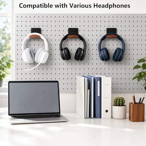 Magnetic Headphone Holder Desk Headphone Hanger Walnut Wood - Image 3