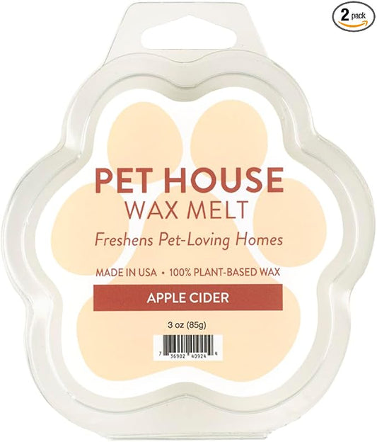 One Fur All Pet House Scented Wax Melts for Warmer - Long-Lasting Pet Friendly Plant Based Soy Wax Melts - Apple Cider Pack of 2