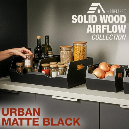 HOMESTEAD Stackable Solid Wood Storage Bins for Pantry & - Image 3