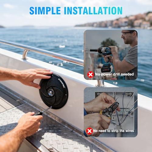 STUDIOFINIX 5.25" Woofer Waterproof Marine Speakers,6.39" Overall - Image 6