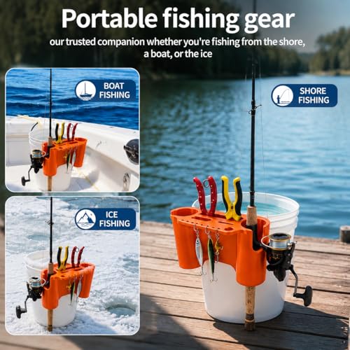 Fishing Rod Holder for Bucket, Portable Fishing Tool Station - Image 4