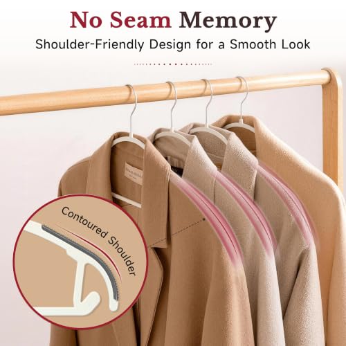 30 Pack Slim Plastic Clothes Hangers, Ultra-Slim Non Slip Rubber - Image 4