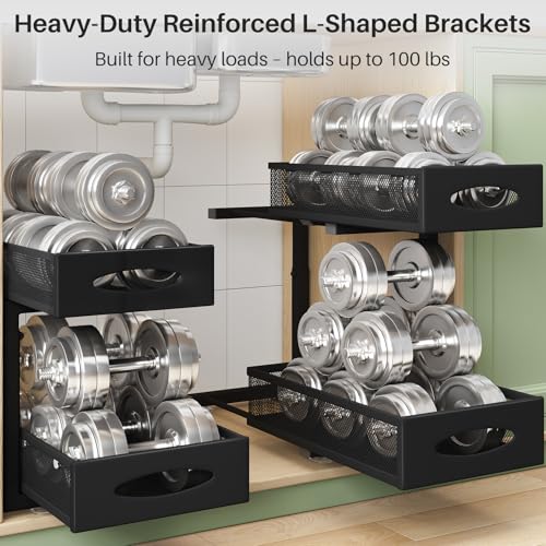 Under Sink Organizer, 2 Pack 2 Tier Pull out Cabinet Organizer - Image 6