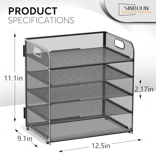 Letter Tray Paper Organizer 5-Tier Desk Organizer File Organizer - Image 3