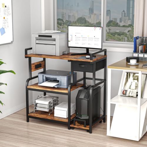 XL Printer Stand with Storage Drawer, 3 Tier Printer Table - Image 3
