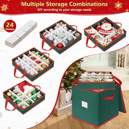 Christmas Ornament Storage Box Stores 64 Ornaments, Non-Woven - Image 5