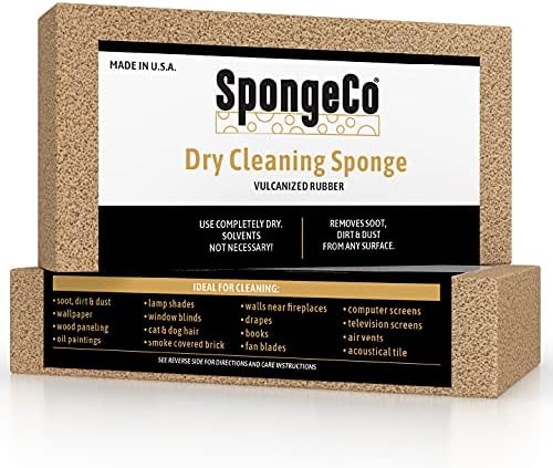 Dry Cleaning Soot Eraser Sponge - Pet Hair, Smoke, Soot, Dust and Dirt Remover - 3x6x1.5 (Single Sponge)