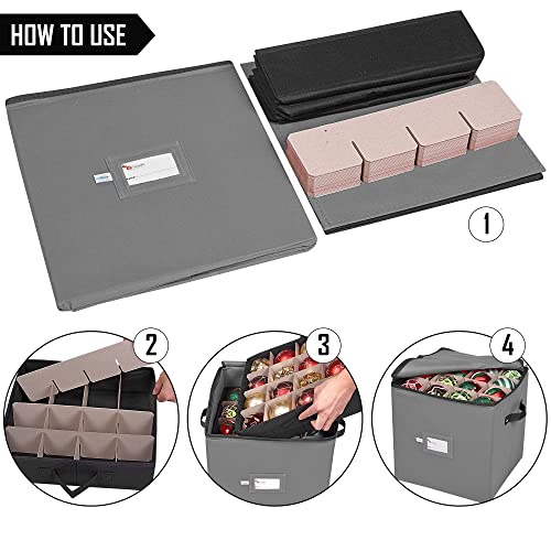 Christmas Ornament Storage Box, 4 Individual Trays Xmas - Image 6