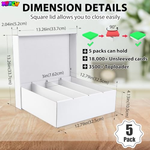 5-Pack Toploader Trading Card Storage Box, 4 Row 3600 - Image 4