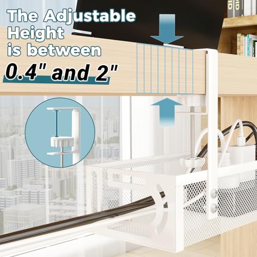 Cable Management Under Desk, 25.3'' No Drill Desk Ca | Cable Managemen - Image 7