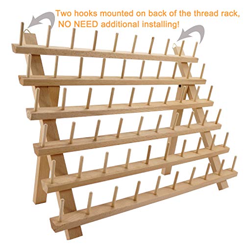 New brothread 4X60 Spools Wooden Thread Rack - Image 4