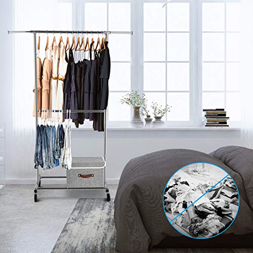 Simple Trending Clothing Garment Rack, Extensible Clothes Rack - Image 7