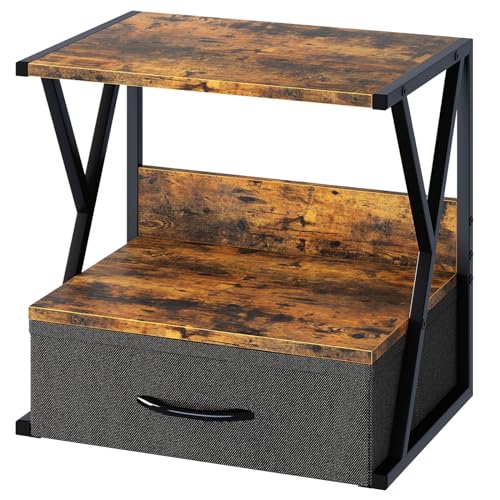aboxoo Printer Stand for Desk with Storage Drawer, 2 Tier - Image 2