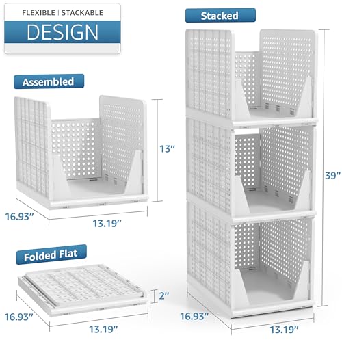 Sorbus Stackable Closet Organizer, Open-Front Shelf Bins (3 XL) - Image 7