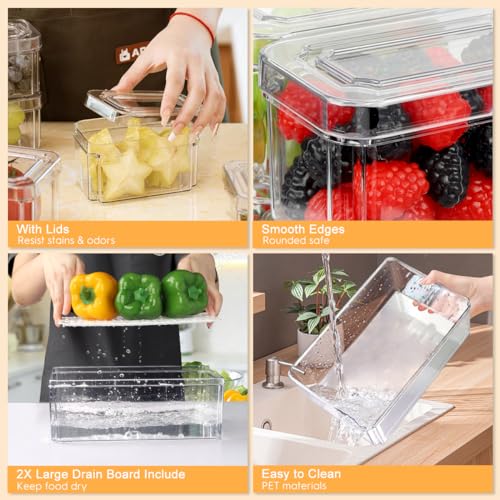 14Pack Fridge Organizer, Stackable Refrigerator Organizer Bins - Image 7