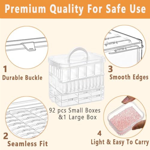 91pcs Bead storage container, 3-Tier bead organizer boxes - Image 8