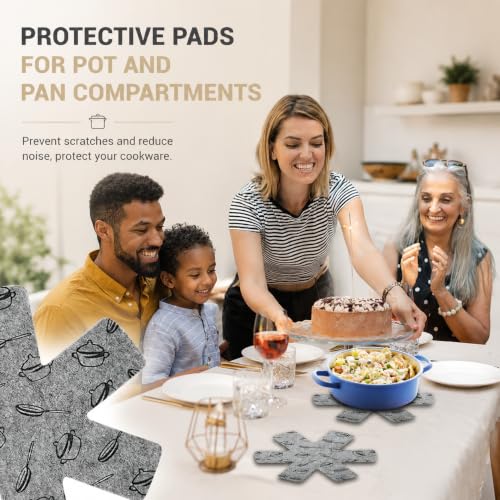 Pot and Pan Protectors for Stacking, 12Pcs 3 Sizes - Image 7