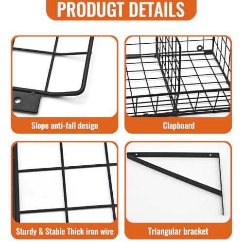 2 Pack Laundry Room Shelves with Wire Baskets, Over - Image 5