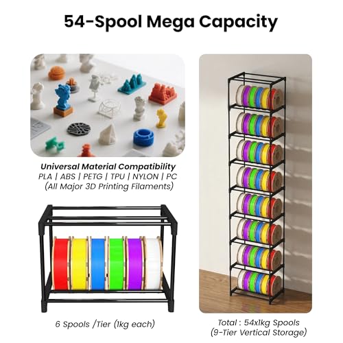 9-Tier 3D Printer Filament Storage Rack with Anti-Tipping - Image 7