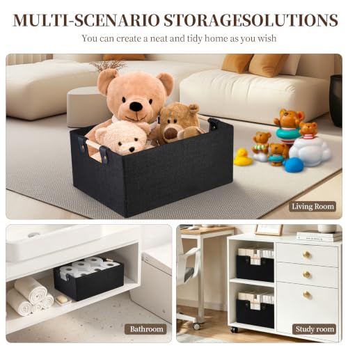 Foldable Fabric Storage Basket for Shelves, Black St | All Products - Image 8