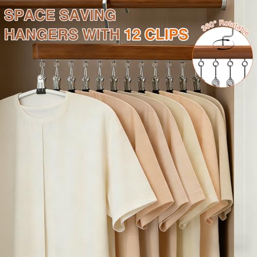 2pcs Closet Organizer with 12 Clips, Space Saving Hanging Closet - Image 3
