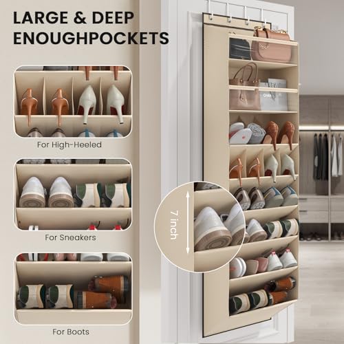 Mefirt XL Clear Over the Door Shoe Organizer for Clo | All Products - Image 6