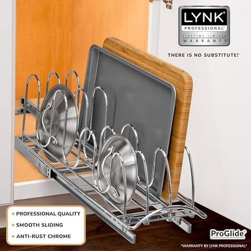 LYNK PROFESSIONAL® Pull Out Pot and Pan Lid Organizer Under - Image 3